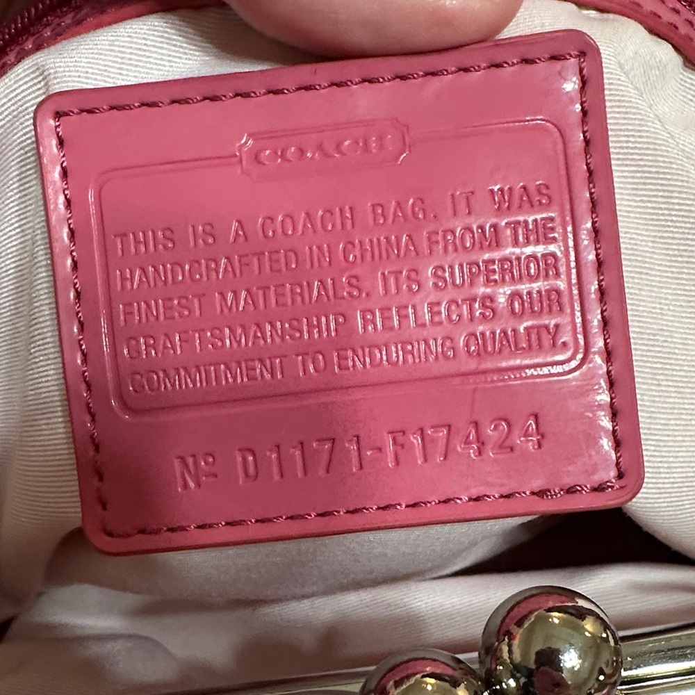 Stylish Brown and Pink Coach  Bag - Picture 2 of 7